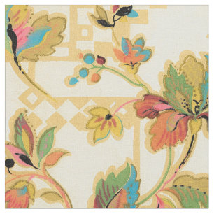 Tecido Teste padrão alaranjado do papel de parede floral