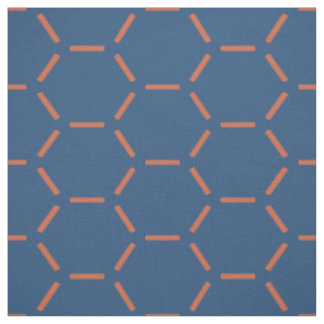 Tecido Teste padrão alaranjado e azul do hexágono