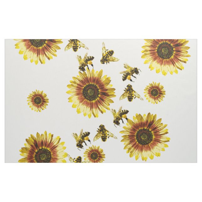 Tecido Teste padrão amarelo do verão dos girassóis e das (Jarda)
