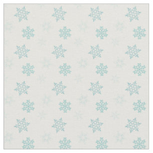 Tecido Teste padrão azul e branco dos flocos de neve