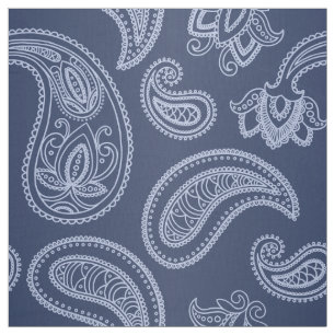 Tecido Teste padrão azul escuro elegante de paisley