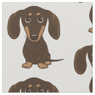 Tecido Teste padrão bonito do Dachshund do chocolate