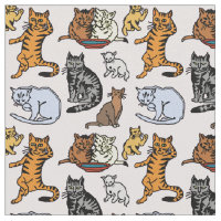 Teste padrão bonito do desenho do gato do vintage
