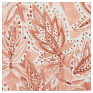 Tecido Teste padrão botânico da aguarela de Boho do