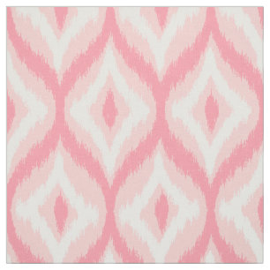 Tecido Teste padrão branco & cor-de-rosa de Quatrefoil