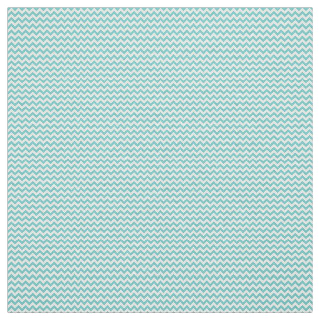 Tecido Teste padrão branco de Chevron do Aqua (Modelo)