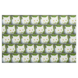 Tecido teste padrão branco do gato