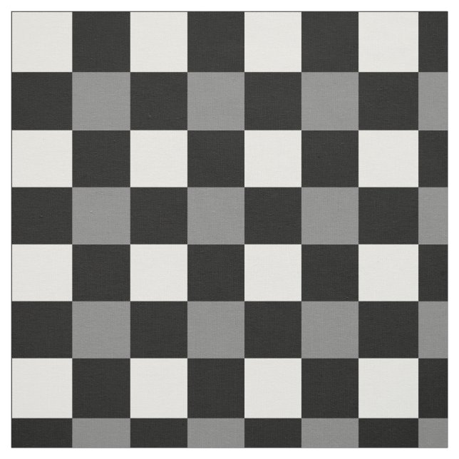 Tecido Teste padrão branco preto da xadrez do guingão (Modelo)
