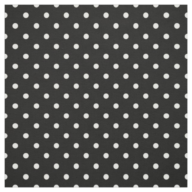 Tecido Teste padrão branco preto do ponto das bolinhas (Modelo)