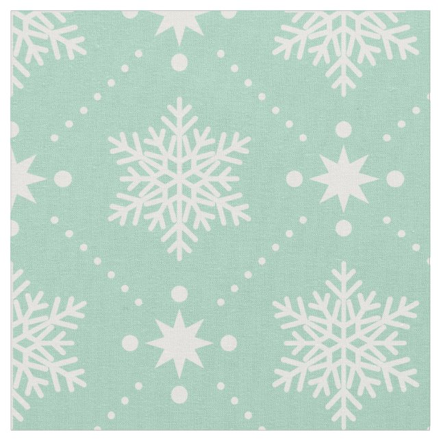Tecido Teste padrão branco verde do Natal dos flocos de (Detalhe)