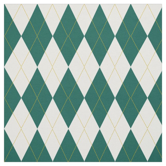 Tecido Teste padrão branco verde escuro de Argyle do (Modelo)