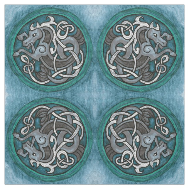 Tecido Teste padrão celta do cavalo marinho (Modelo)