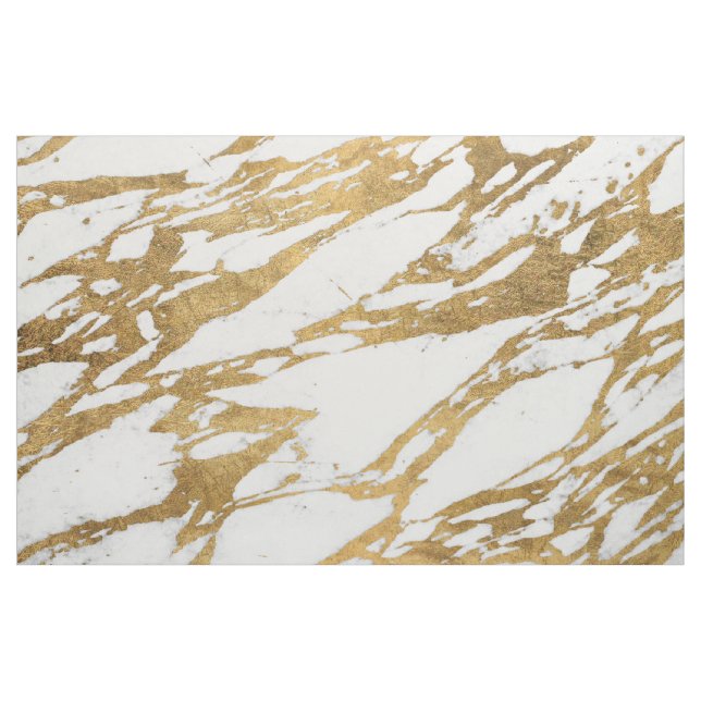 Tecido Teste padrão chique de pedra de mármore branco (Jarda)