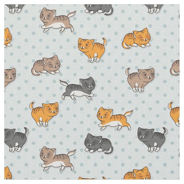 Tecido teste padrão com gatos engraçados (Detalhe)