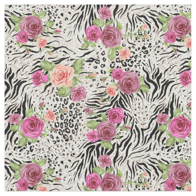 Tecido Teste padrão com impressões animais (Detalhe)