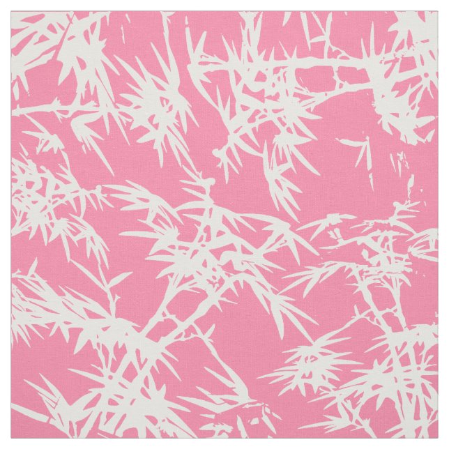 Tecido Teste padrão cor-de-rosa branco feminino do bambu (Modelo)