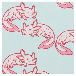 Tecido Teste padrão cor-de-rosa Chido do Axolotl de Chibi