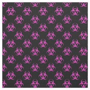 Tecido Teste padrão cor-de-rosa do símbolo do Biohazard