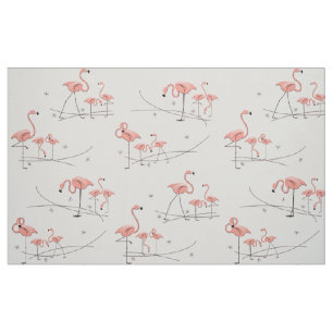 Tecido Teste padrão cor-de-rosa dos flamingos multi