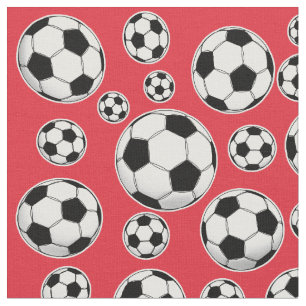 Tecido Teste padrão da bola de futebol dos carmesins de