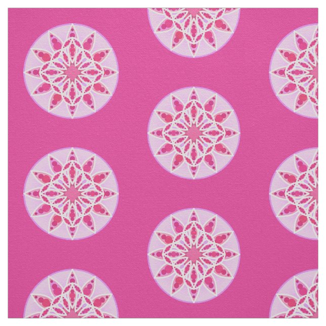 Tecido Teste padrão da mandala em cor-de-rosa, no fúcsia (Modelo)