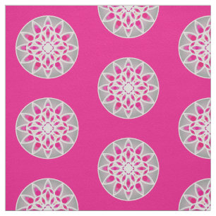 Tecido Teste padrão da mandala no rosa, no branco e no