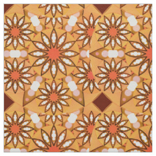 Tecido Teste padrão da mandala, tan do caramelo, castanh
