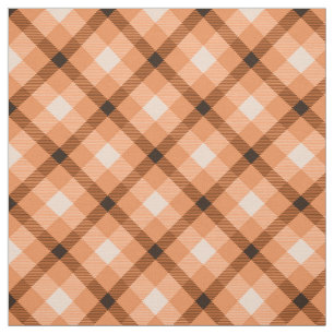 Tecido Teste padrão da xadrez de Tartan da laranja e do