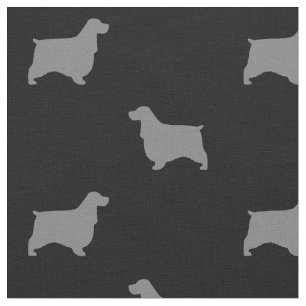 Tecido Teste padrão das silhuetas de cocker spaniel do