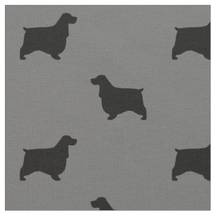 Tecido Teste padrão das silhuetas de cocker spaniel do