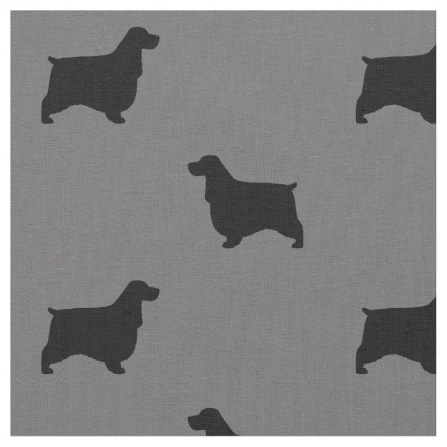 Tecido Teste padrão das silhuetas de cocker spaniel do (Detalhe)