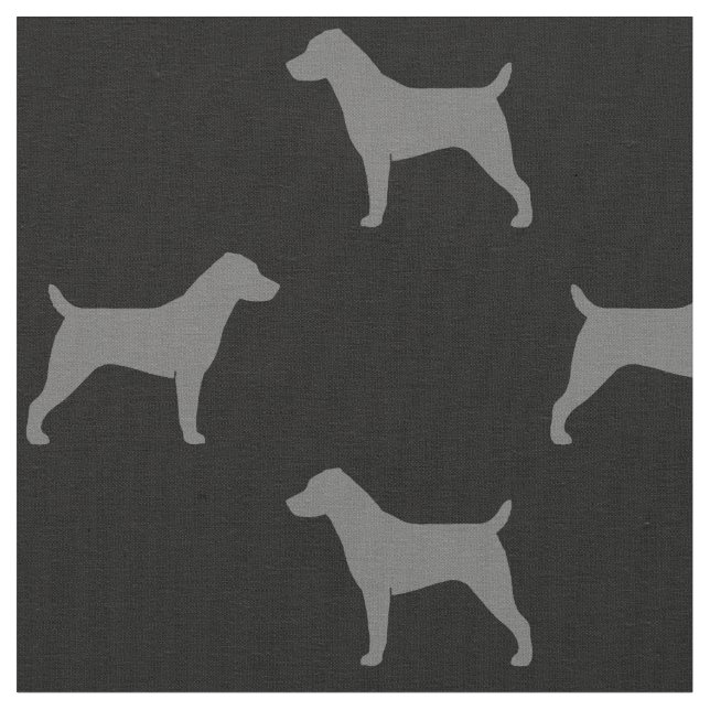 Tecido Teste padrão das silhuetas de Jack Russell Terrier (Detalhe)