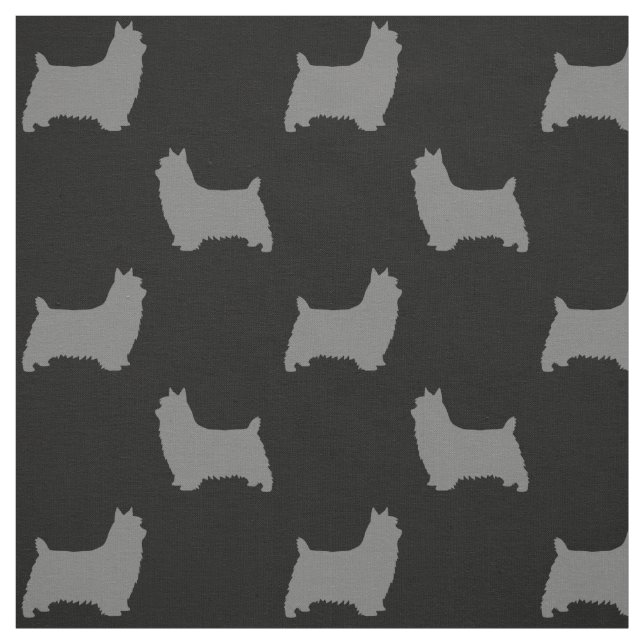 Tecido Teste padrão das silhuetas de Terrier de seda (Modelo)