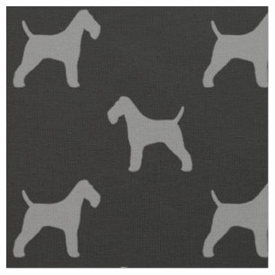 Tecido Teste padrão das silhuetas do Fox Terrier do fio
