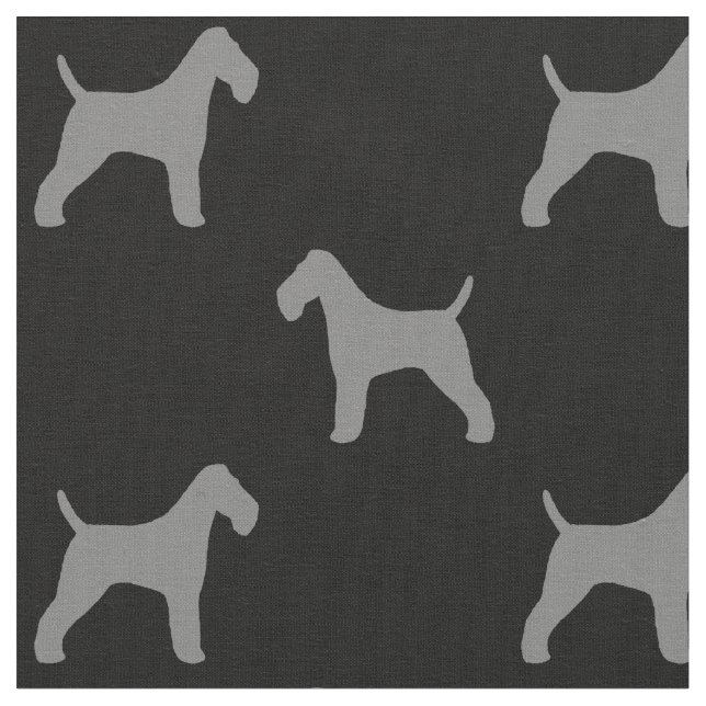 Tecido Teste padrão das silhuetas do Fox Terrier do fio (Detalhe)
