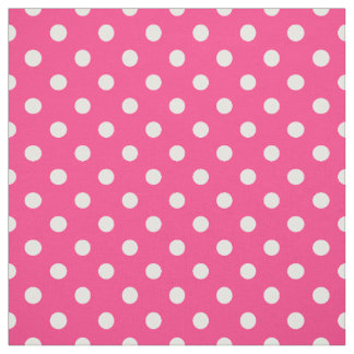 Tecido Teste padrão de bolinhas cor-de-rosa e branco