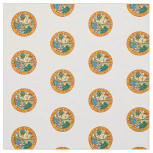 Tecido Teste padrão de bolinhas patriótico do selo do