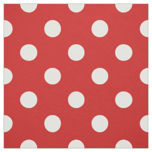 Tecido Teste padrão de bolinhas vermelho e branco
