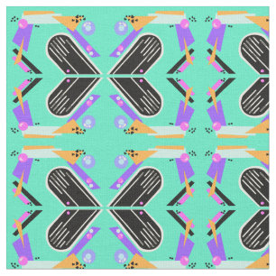 Tecido Teste padrão de borboleta de néon dos anos noventa