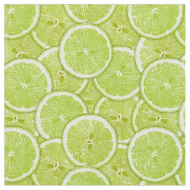 Tecido Teste padrão de fatias verdes do limão (Detalhe)