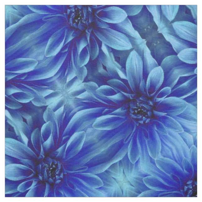 Tecido Teste padrão de flor azul da dália (Modelo)