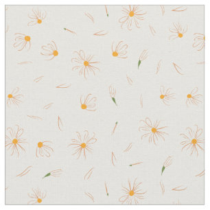 Tecido Teste padrão de flor esboçado da margarida - tes