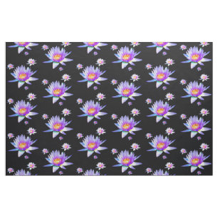 Tecido Teste padrão de flor roxo de Lotus