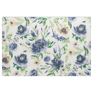 Tecido teste padrão de flores amarelo Violeta-azul e