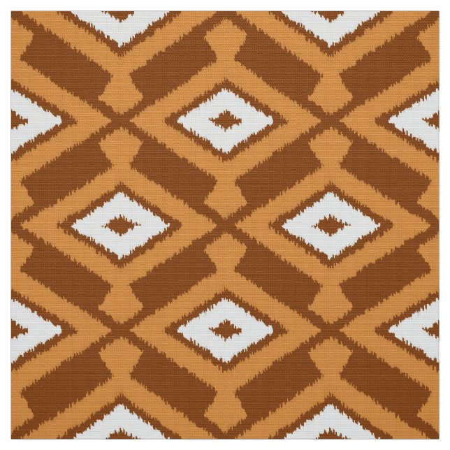 Tecido Teste padrão de Ikat - Brown, oxidação e creme (Modelo)