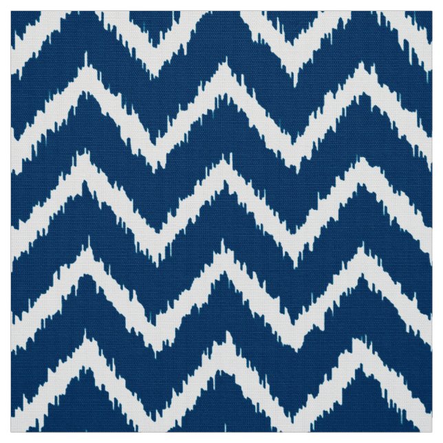 Tecido Teste padrão de Ikat Chevron - azuis marinhos e (Modelo)