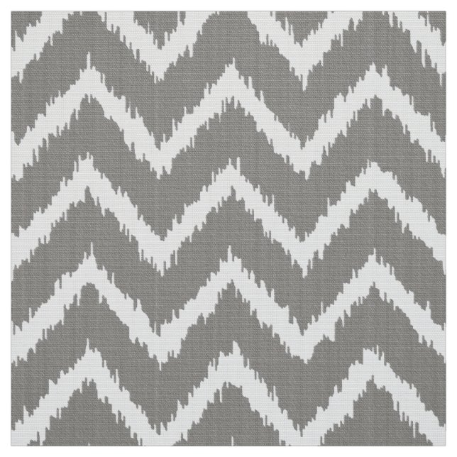 Tecido Teste padrão de Ikat Chevron - cinza de (Modelo)