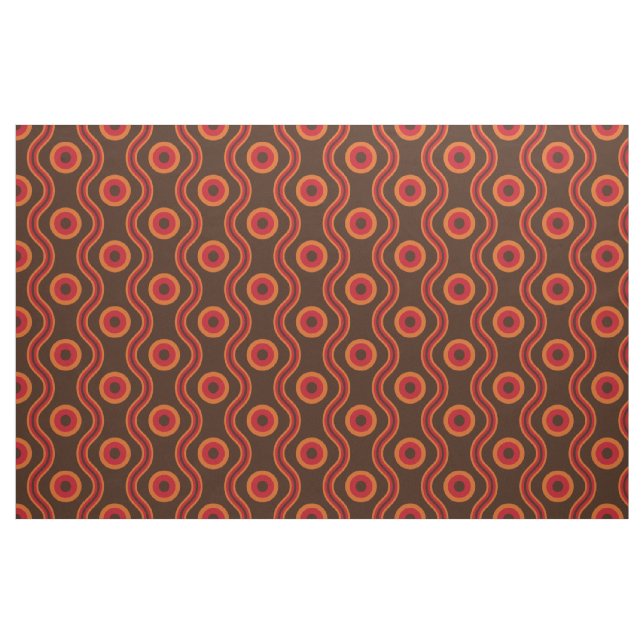 Tecido teste padrão de onda do anel do estilo 70s (Fat Quarter)