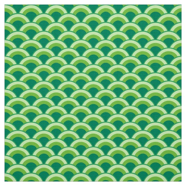 Tecido Teste padrão de onda do art deco - verde de jade (Modelo)
