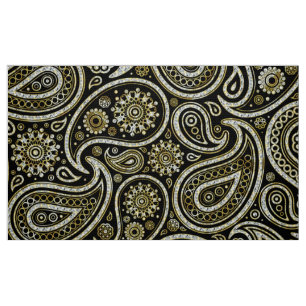 Tecido Teste padrão de Paisley do vintage do brilho do